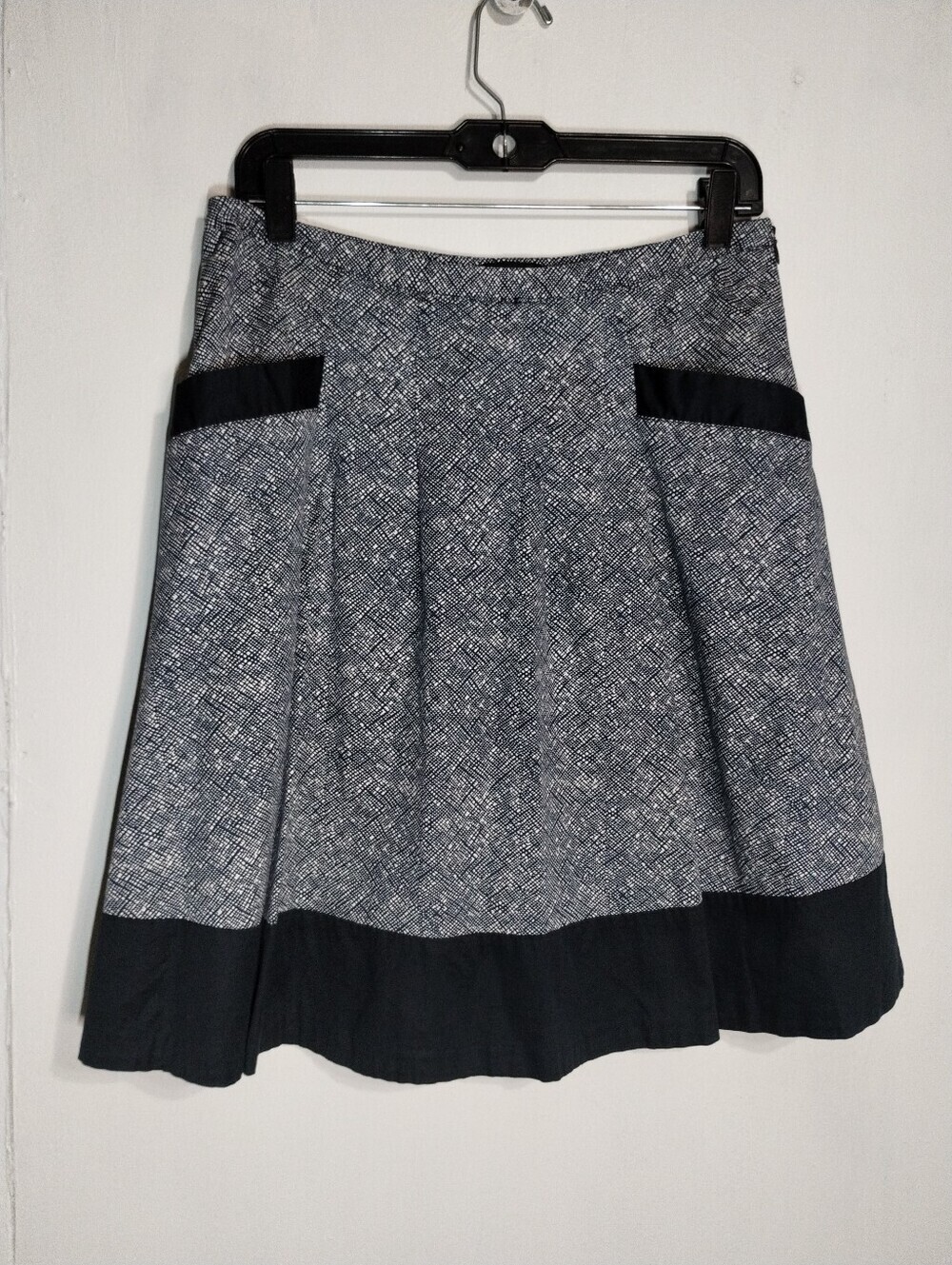 The Limited Blue and White A-Line Skirt with Contrast Trim